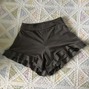 NWT Geode Swimwear Ruffle Hem High-Waisted Swim Shorts